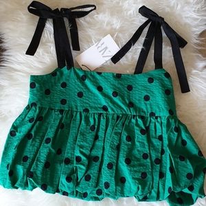 🔥 Last 1 added! ZARA Polka Dot Crop Top